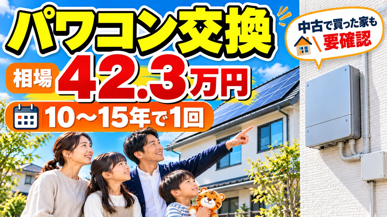 パワコンの交換費用はいくら?相場は42.3万円|太陽光付きの中古住宅を買った我が家が、交換時期を設置日から逆算した