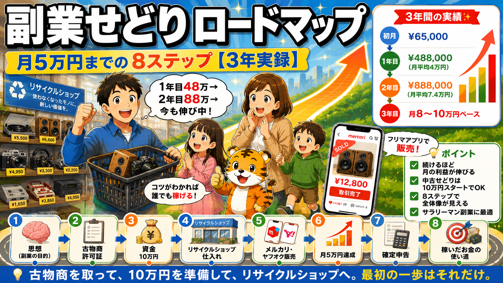 サラリーマンの副業せどり完全ロードマップ|始め方の8ステップ【保存版】